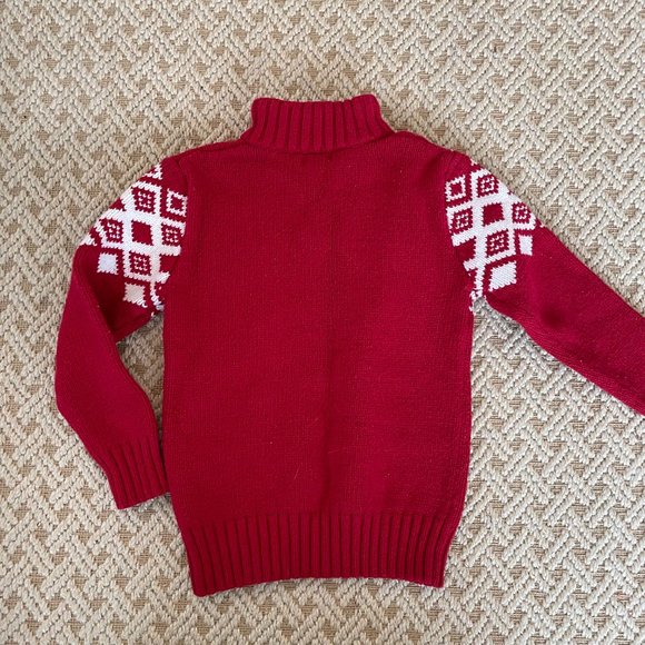 Boys Red Cat & Jack Holiday Sweater Sz S (6/7) - Picture 2 of 4